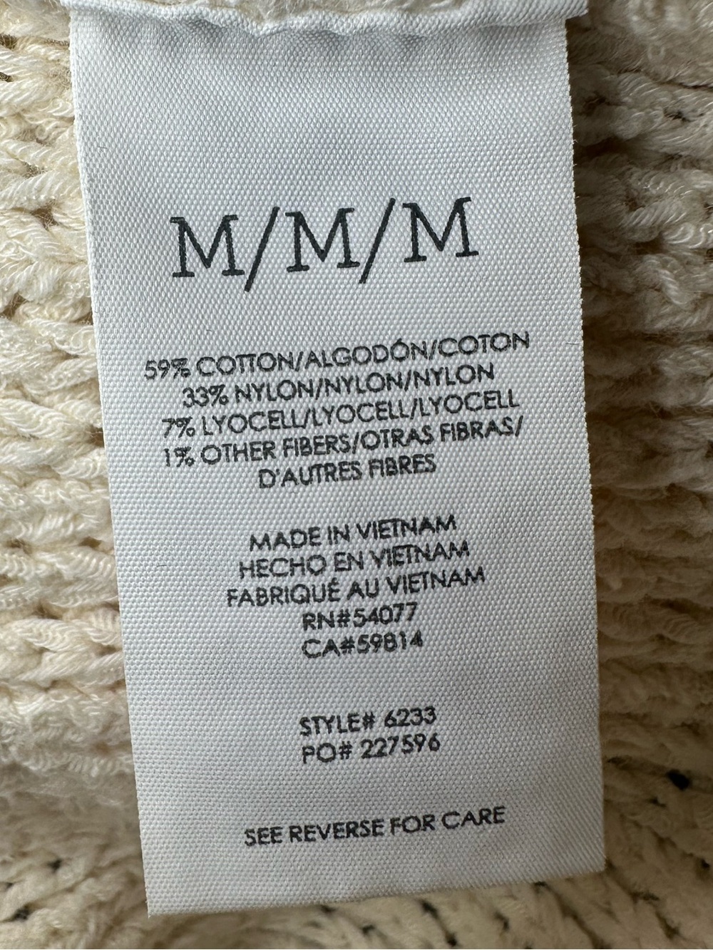 CAbi Ivory V-Neck Knit Croquet Pullover Sweater - Picture 7 of 10